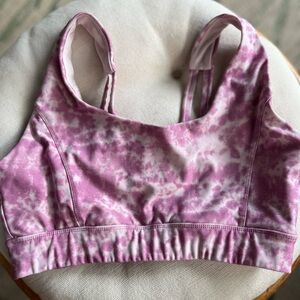 Dip white and purple tie-dye design sports bra Medium